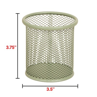 Staples Metal Mesh Pen Cups, Sage Green, 3/Set (ST63822)