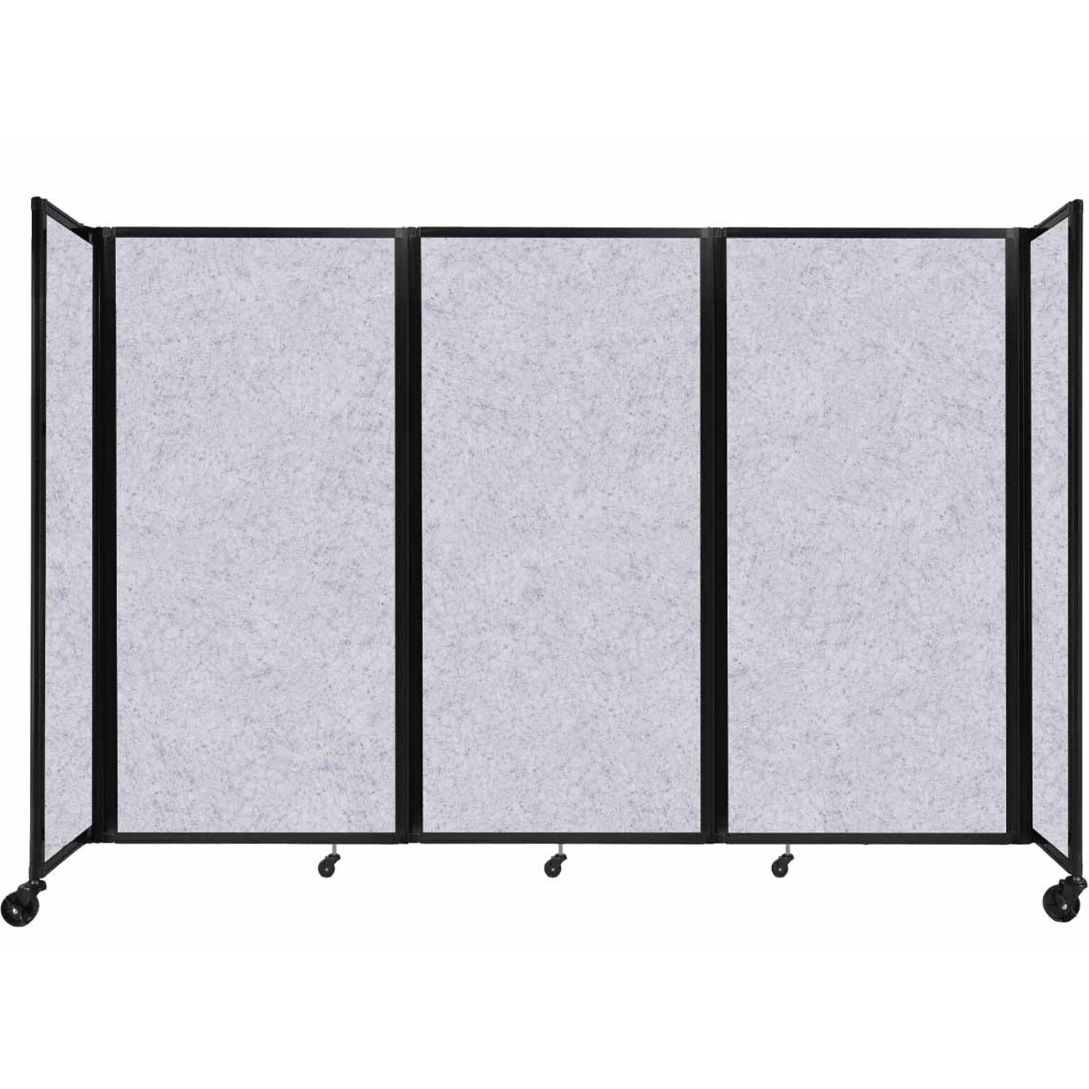 Versare The Room Divider 360 Freestanding Folding Portable Partition, 72H x 102W, Marble Gray SoundSorb Fabric (1932001)