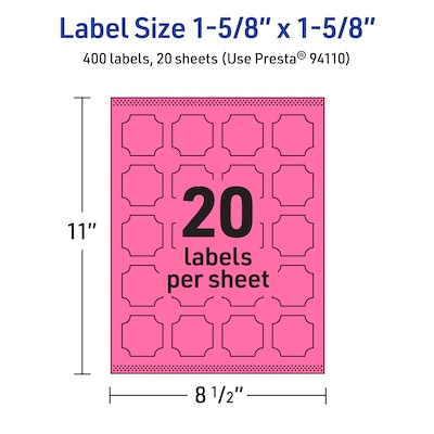 Avery Hemp Star Laser/Inkjet Multipurpose Labels, 2-1/4" x 2-3/8", Off-White (240/Pack)