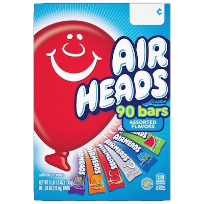 Airheads Variety Chewy Candy, 49.5 oz., 90 Bars/Box (220-00705)
