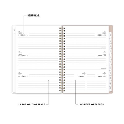 2027 Blue Sky Bespoke Letterpress Pears & Bluebirds 5.875 x 8.625 Calendar Year Weekly & Monthly Standard Planner
