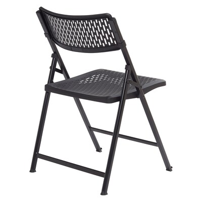 NPS AirFlex Series Premium Polypropylene Folding Chair, Black, 4/Pack (1410)