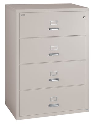 Quill Brand® 31 4-Drawer Fire Resistant Lateral File Cabinet with Lock, Letter/Legal, Platinum (Q43