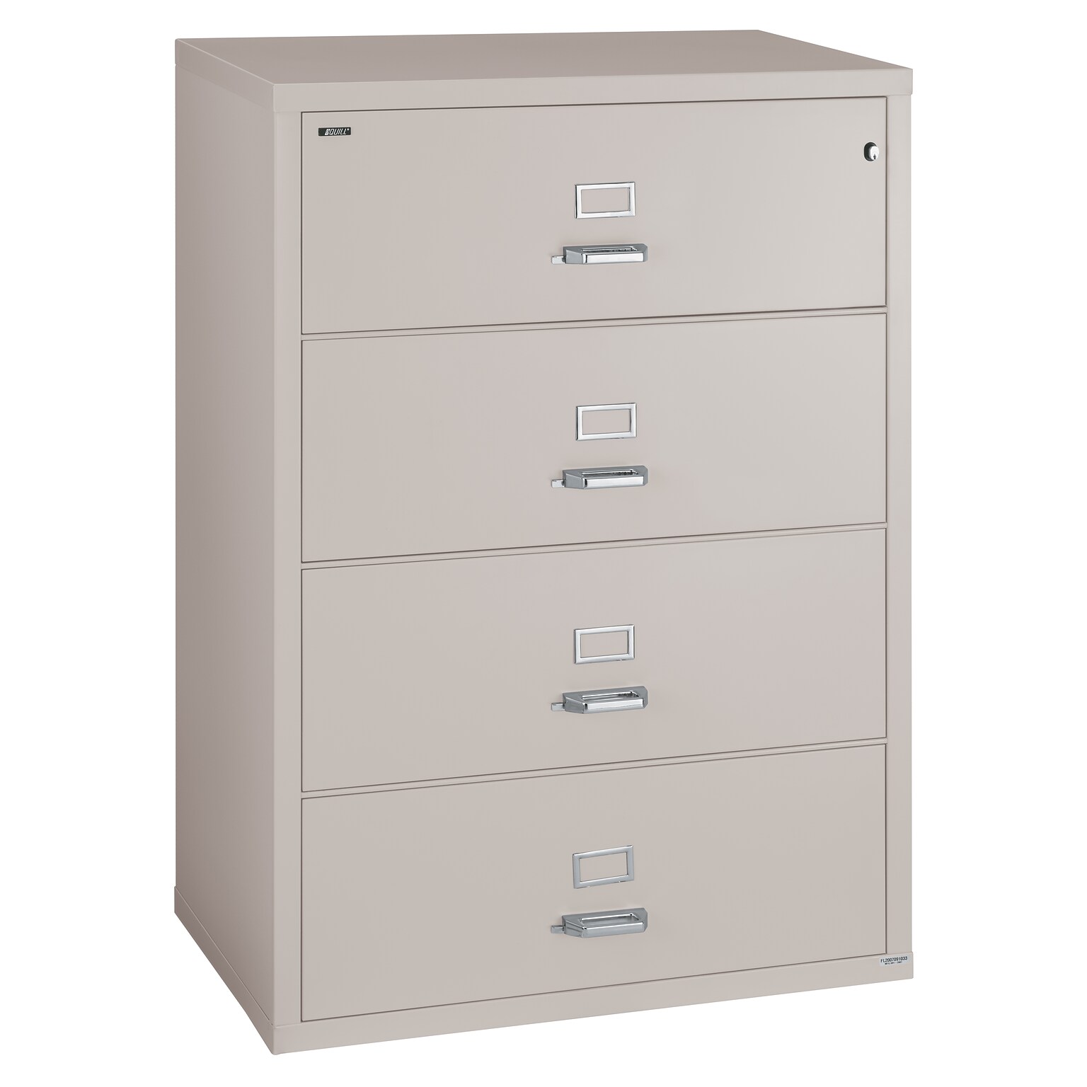Quill Brand® 31 4-Drawer Fire Resistant Lateral File Cabinet with Lock, Letter/Legal, Platinum (Q431LATPL)