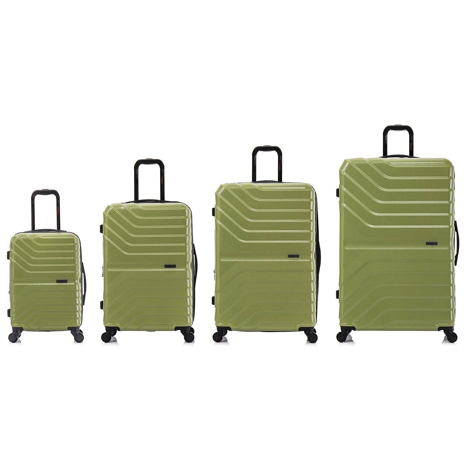 InUSA Aurum Polycarbonate/ABS 4-Piece Luggage Set, Green (IUAURSMLXL-GRN)