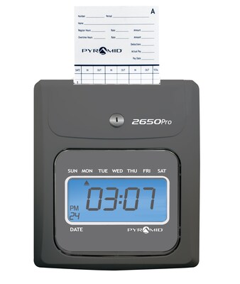 Pyramid Punch Card Time Clock System, Charcoal (2650)