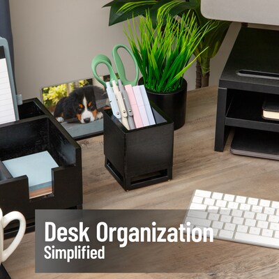 Mind Reader Pen Holder, Black (PENWD-BLK)