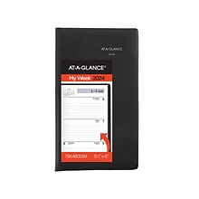 2024 AT-A-GLANCE DayMinder 3.5 x 6 Weekly Planner, Black (SK48-00-24)