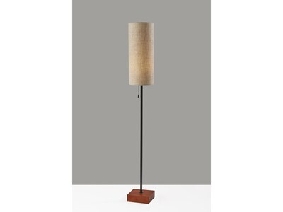 Adesso Trudy 62" Walnut Floor Lamp with Natural Drum Shade (1569-12)