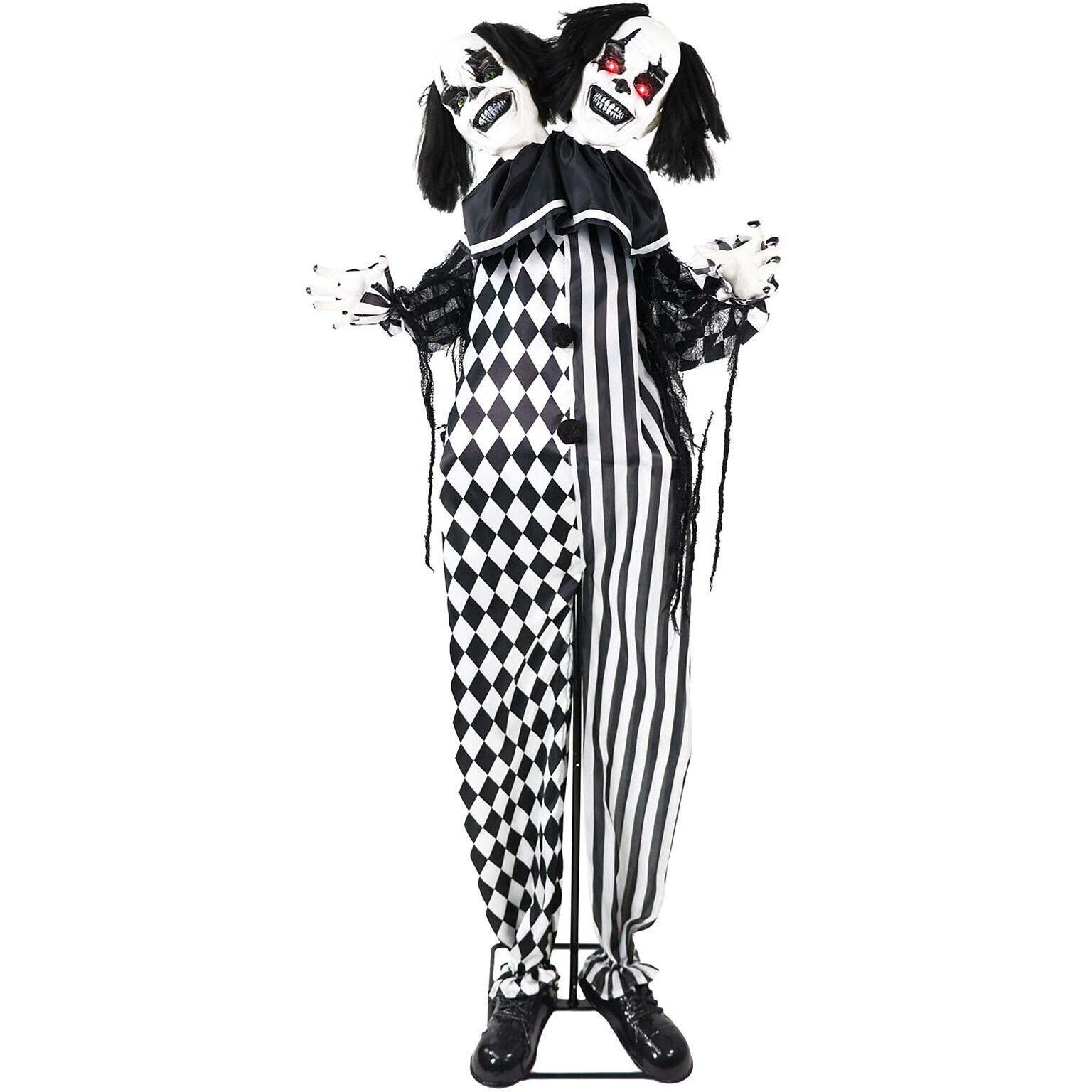 Haunted Hill Farm Lifesize Animatronic Two-Headed Clown (HHCLOWN-37FLSA)