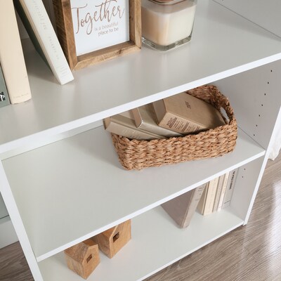 Sauder Beginnings 35"H 3-Shelf Bookcase, Soft White (415541)
