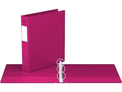 Davis Group Premium Economy 1 1/2" 3-Ring Non-View Binders, Pink, 6/Pack (2312-43-06)