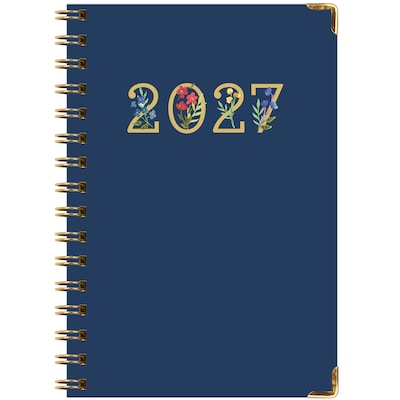 2027 Excello Brands 6" x 8" Weekly & Monthly Standard Planner, Paperboard Cover, Navy (FSHN-CY27-58-85)