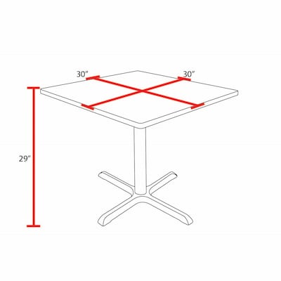 Regency 30" Square Laminate Table with Four Chairs, Gray (TB3030GY44GY)