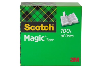 Scotch Magic Invisible Clear Tape Refill, 0.5 x 36 yds., 1 Core, 12 Rolls/Pack (810-121296-12PK)