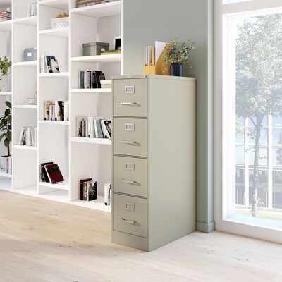 Quill Brand® 4-Drawer Vertical File Cabinet, Locking, Letter, Putty/Beige, 22"D (22336D)