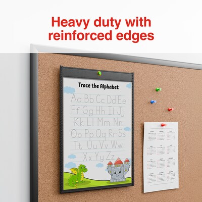 Staples Heavyweight Stitched Job Ticket Holder, 9 x 12, Clear, 25/Pack (ST63078)