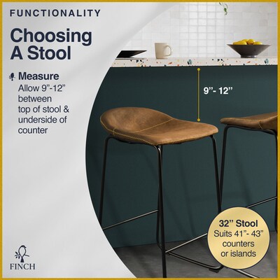 Finch Landon Bar Stool, Brown, 2/Set (CHR10030A)