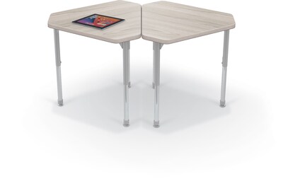 MooreCo Hierarchy Monroe Desk, 30W x 27D, Grey Elm/Platinum Base (703673562942)