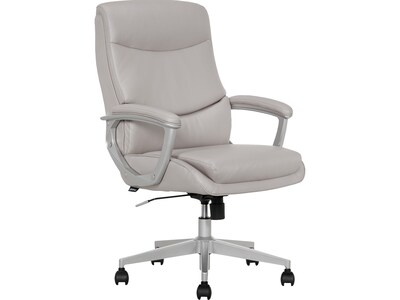 Thomasville Furniture Josephine Ergonomic Bonded Leather Swivel Manager Chair, Gray (60071-LGRY)