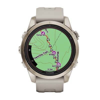 Garmin fenix 7S Pro Sapphire Solar Edition Smartwatch, Soft Gold & Light Sand, 42mm (GRM0277614)