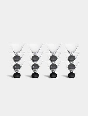 Byon by Widgeteer 12 pc Spice Martini Glass Set, Black