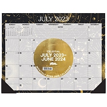 2023-2024 Willow Creek Celestial 22 x 17 Academic Monthly Wall Calendar, Black/Gold (38390)