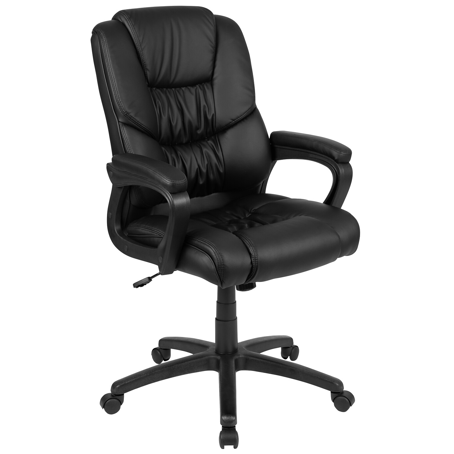 Flash Furniture Fundamentals Ergonomic LeatherSoft Swivel Big & Tall Office Chair, Black (CX1179HBK)