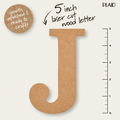 Plaid MDF Letters, 5", Brown Oxide, 12/Pack (PDE63563-12)