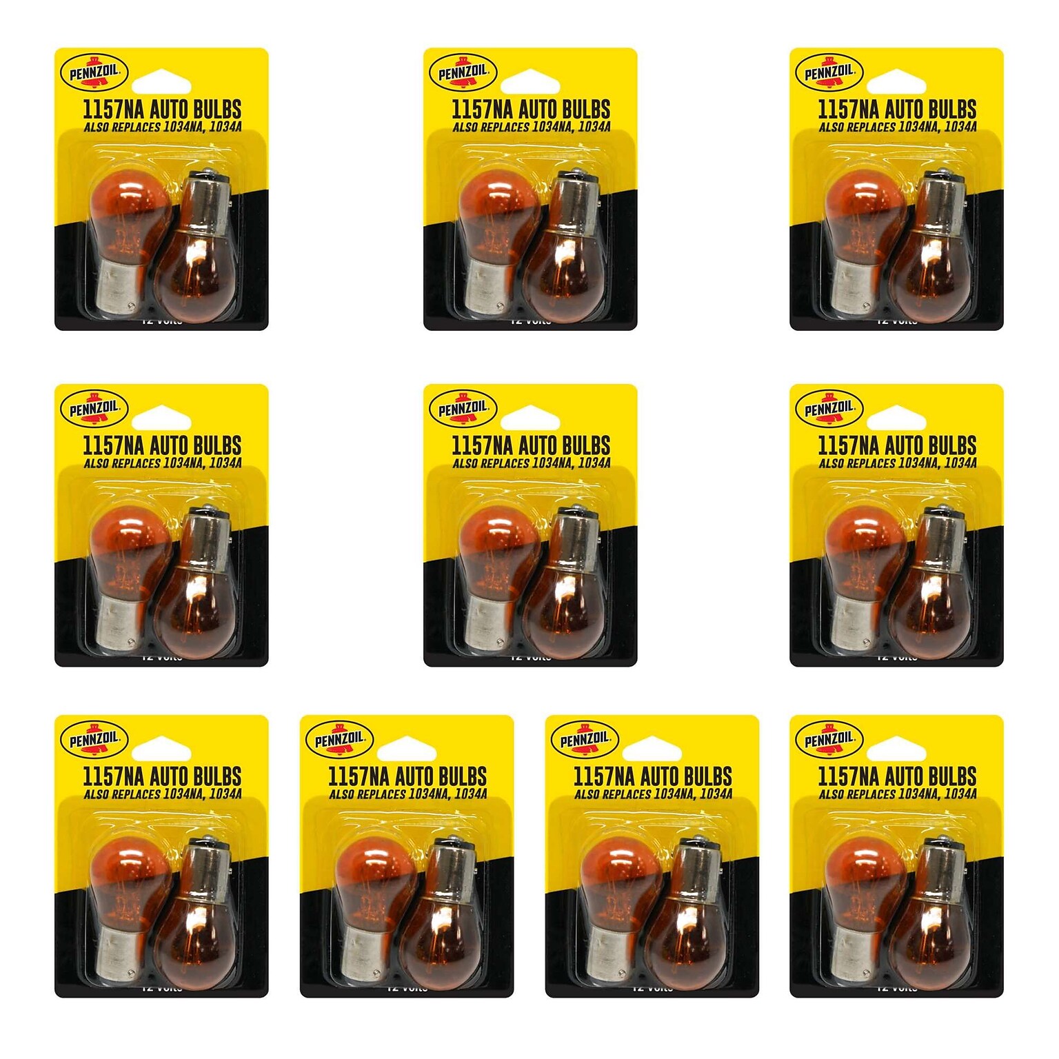 Pennzoil Red Auto Bulbs, Model #1157NA, Red, 2 Bulbs/Pack, 10 Packs/Box, 10 Boxes/Carton (14806)