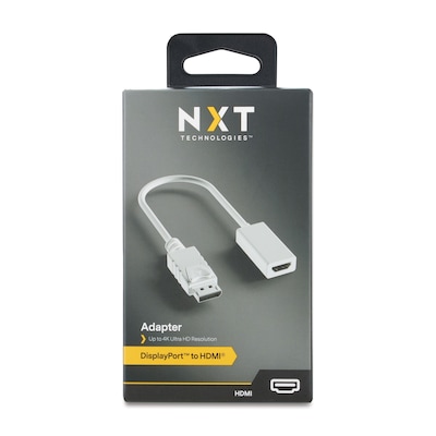 NXT Technologies 0.5' DisplayPort/HDMI Audio/Video Adapter, White (NX60396)