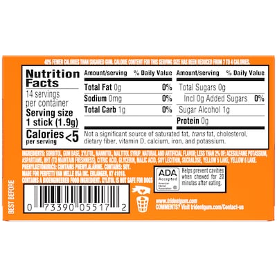 Trident Sugar Free Tropical Twist Gum, 14 Pieces/Pack, 12/Packs (VAM00502)