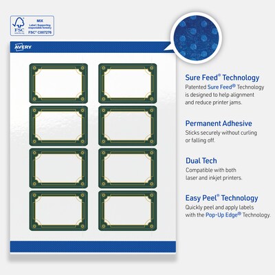 Avery Rectangle Multipurpose Labels, 2" x 3", White, 80/Pack (19479370391)