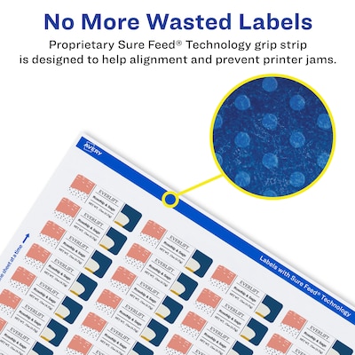 Avery Laser/Inkjet Rectangle Multipurpose Labels, 0.5" x 1.75", White, 2000 Labels/Pack (94203)