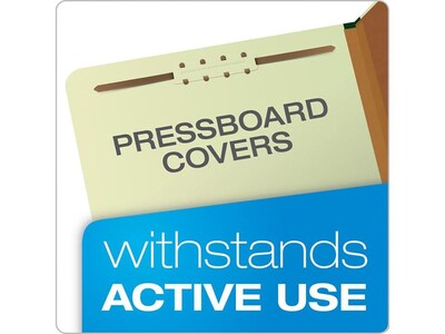 Pendaflex Reinforced Pressboard Classification Folder, 1-Dividers, 1 3/4" Expansion, Letter Size, Light Green, 10/Box (17172EE)