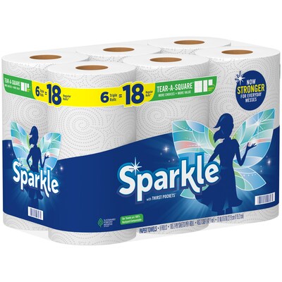 Sparkle Pick-a-Size with Thirst Pockets Paper Towels, 2-ply, 165 Sheets/Roll, 6 Rolls/Pack (22269501)