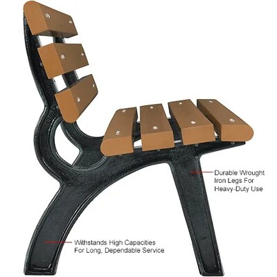 Global Industrial 4' Park Bench w/ Backrest, Tan (240125TN)