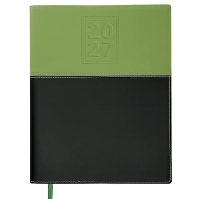 2027 Excello Brands 8 x 10 Weekly & Monthly Standard Planner, Paperboard Cover, Green/Black (PKT-CY27-810-GN)