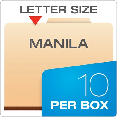 Pendaflex Classification Folder, 1-Dividers, 1 3/4" Expansion, Letter Size, Manila, 10/Box (23700P)