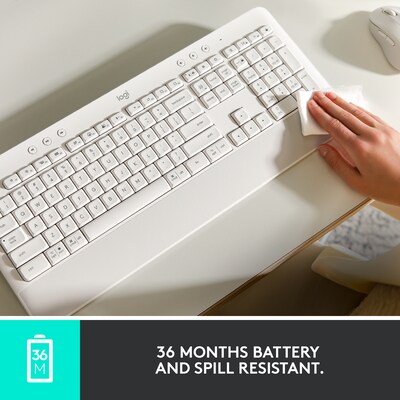 Logitech Signature K650 Wireless Keyboard with Wrist Rest, Off-White (920-010962)