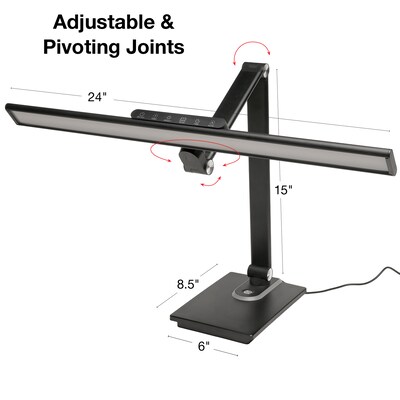 Excello Brands Wellness Series LED Desk Lamp, 17.5", Black (EGP-DL-18N-BLK)
