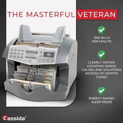 Cassida Advantec HD Bill Counter, Gray (75UM)