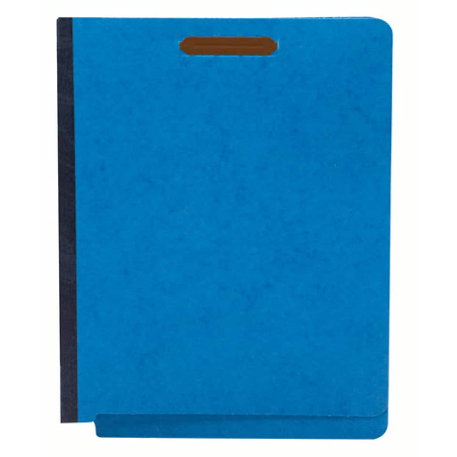 Quill Brand® End-Tab Partition Folders, 2 Partitions, 6 Fasteners, Cobalt Blue, Letter, 15/Box (748026)