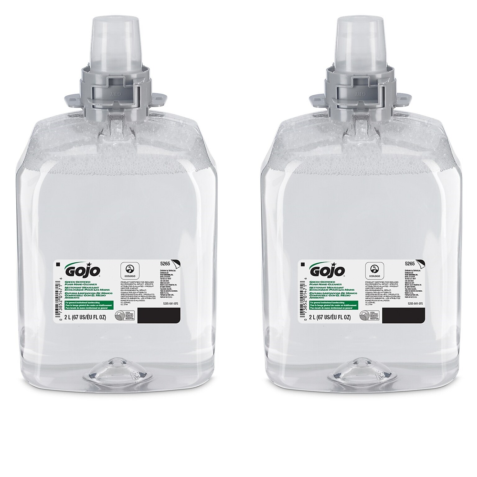 GOJO Green Certified Foaming Hand Soap Refill for FMX 20 Dispenser, 2000 ml., 2/Carton (5265-02)