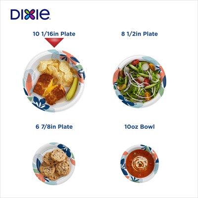 Dixie 10" Paper Plates, White, 86 Plates/Pack, 3/Packs (15740)