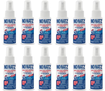 No Natz Natural DEET-Free Insect Repellent Spray for Gnats, Fresh Scent, 2oz, 12/Pack (BND04600)