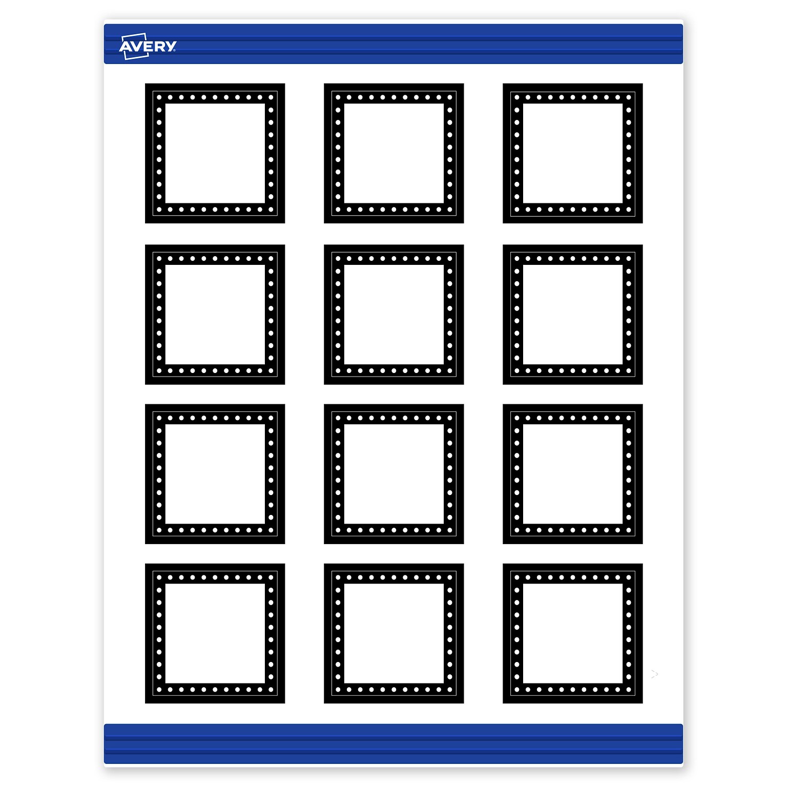Avery Black and White Polka Dots Matte Blank Card, White, 120/Pack (S00-DKV)