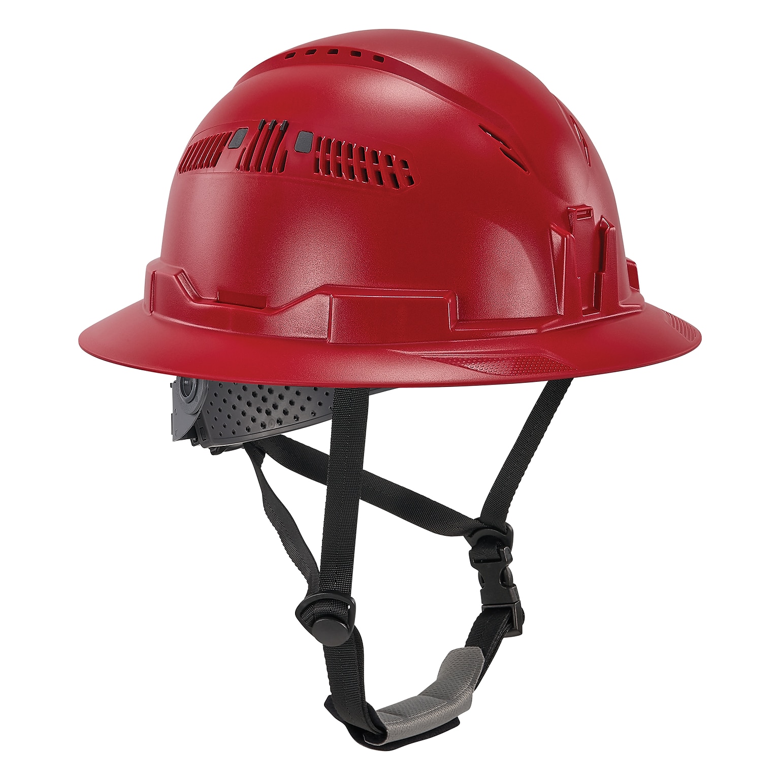 Ergodyne Skullerz 8964 PC-ABS Type II, Class C, 6-point Ratchet Suspension Full Brim Safety Helmet, Red (60564)