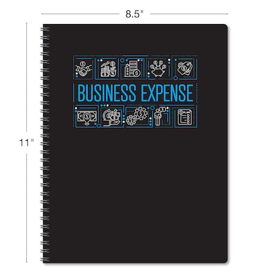 Global Printed Products Business Expense Accounting Journal, 8.5" x 11", Black/Blue, (GPP-0116)