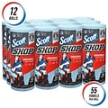 Scott Shop Original Paper Wipers, Blue, 55 sheets/Roll, 12 Rolls/Carton (75147)